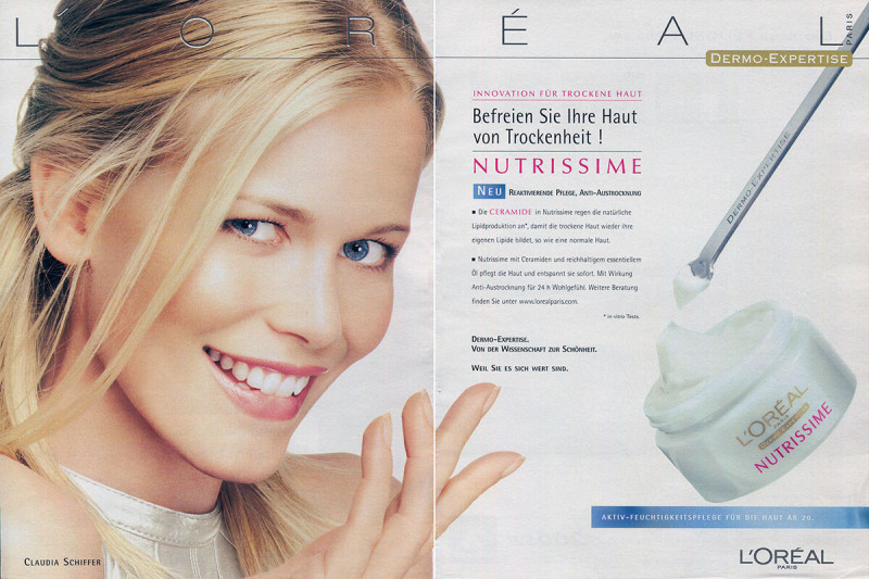 Claudia Schiffer featured in  the L\'Oreal Paris Elseve advertisement for Spring/Summer 1998