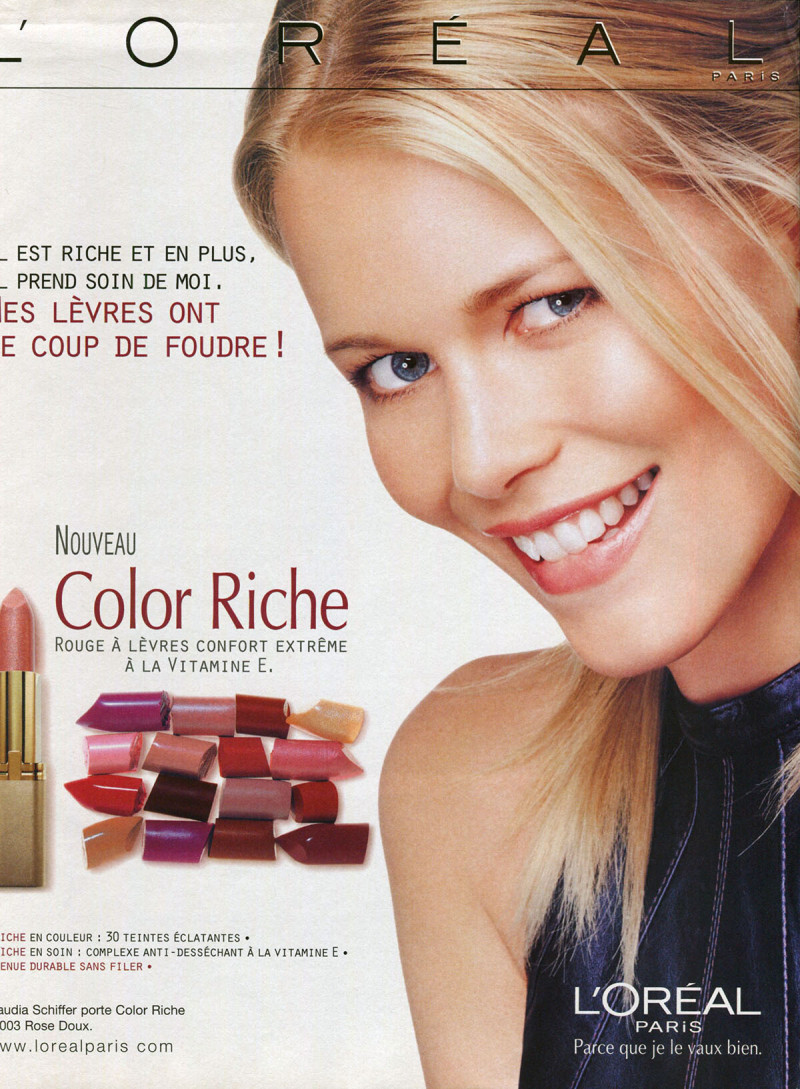 Claudia Schiffer featured in  the L\'Oreal Paris Elseve advertisement for Spring/Summer 1998