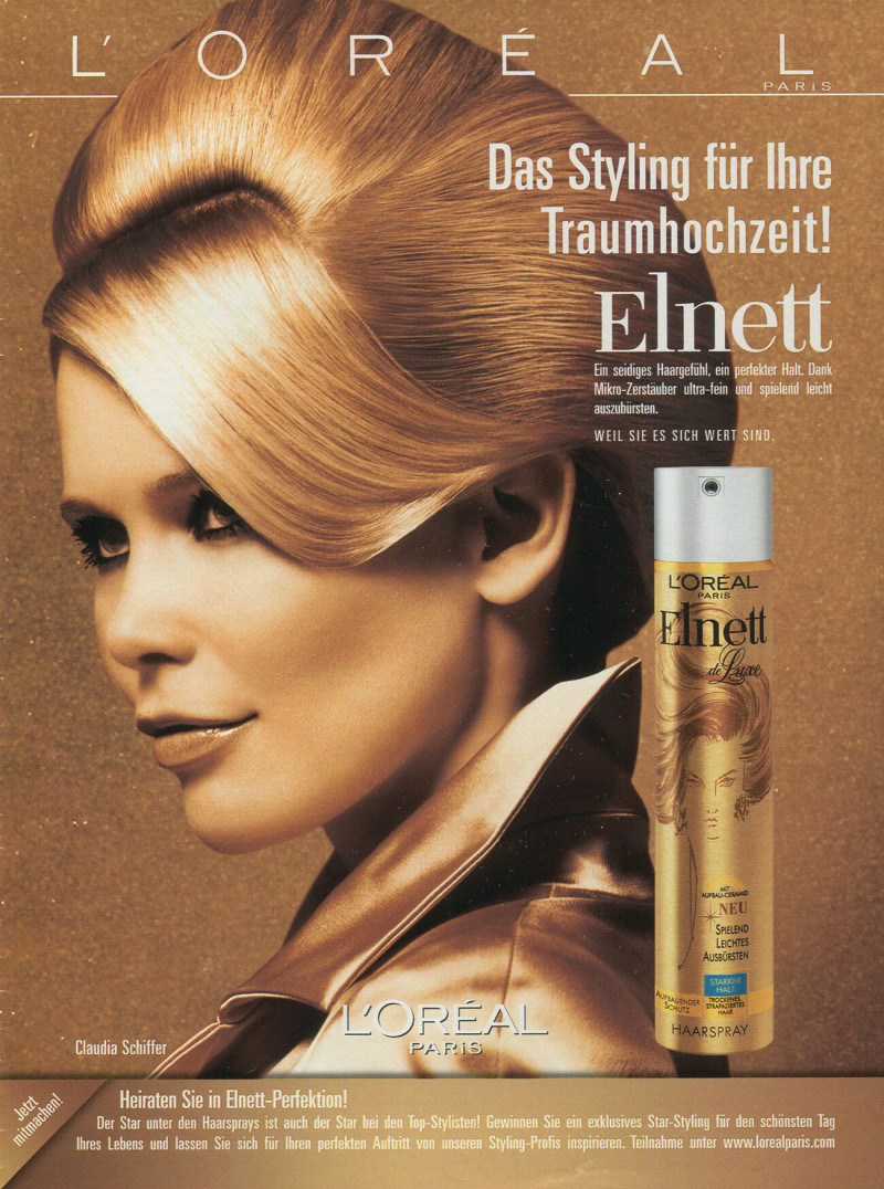 Claudia Schiffer featured in  the L\'Oreal Paris advertisement for Autumn/Winter 1998