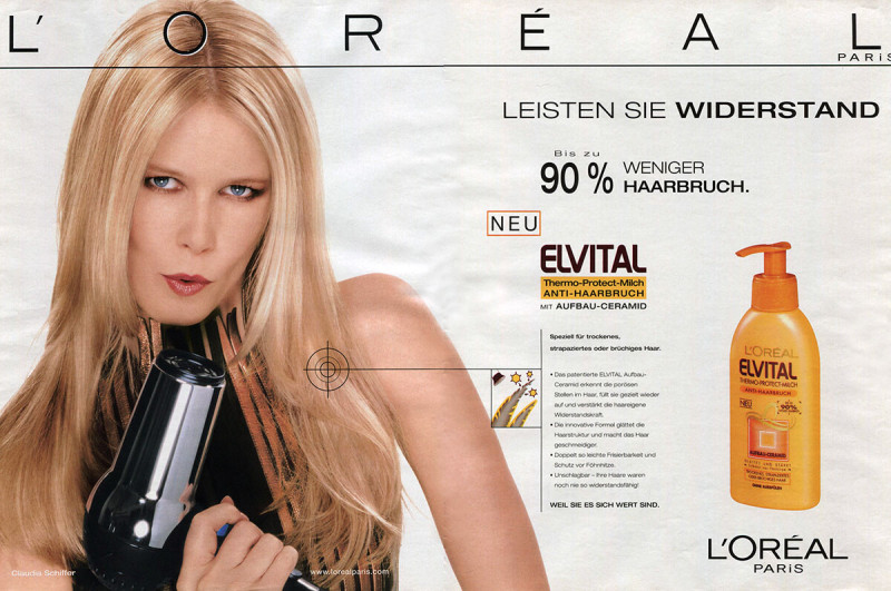 Claudia Schiffer featured in  the L\'Oreal Paris advertisement for Spring/Summer 2001