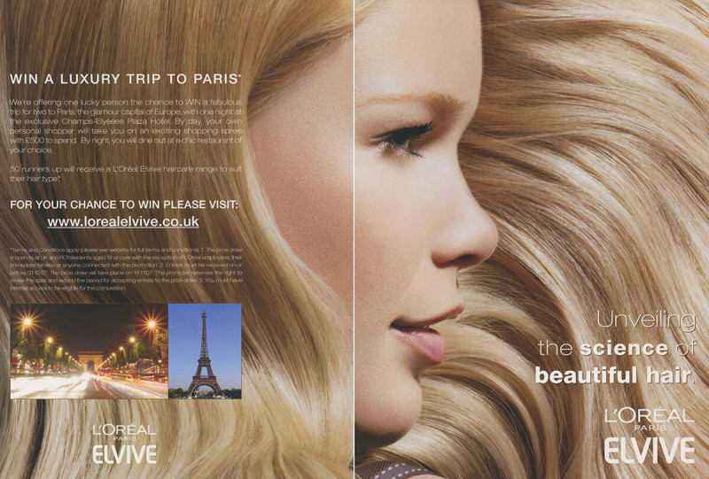 Claudia Schiffer featured in  the L\'Oreal Paris advertisement for Spring/Summer 2002