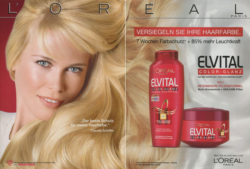 Claudia Schiffer featured in  the L\'Oreal Paris advertisement for Spring/Summer 2008
