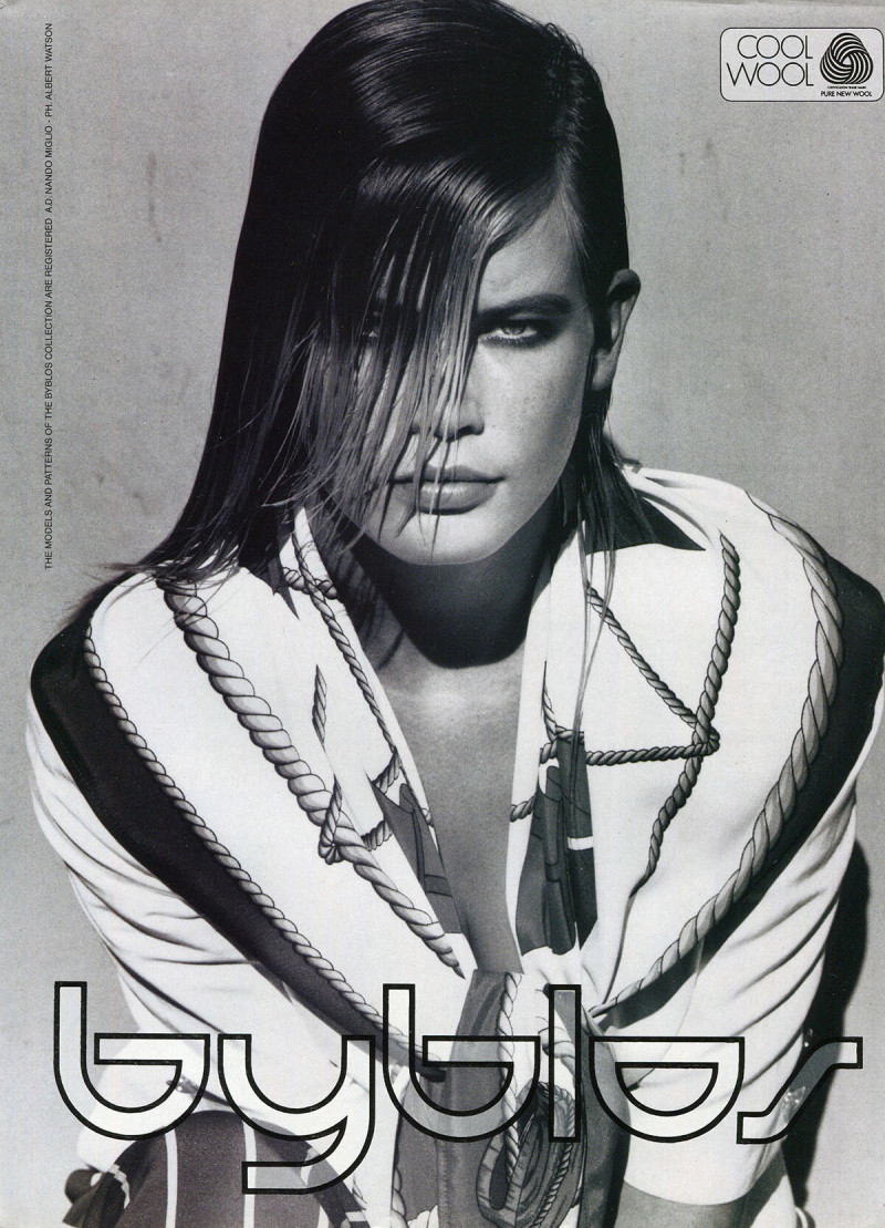 Claudia Schiffer featured in  the byblos advertisement for Spring/Summer 1989
