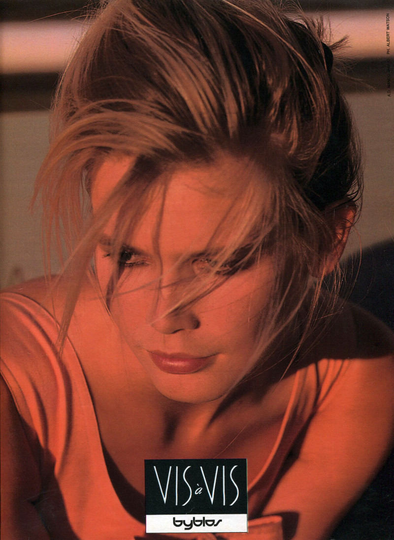 Claudia Schiffer featured in  the byblos advertisement for Spring/Summer 1989