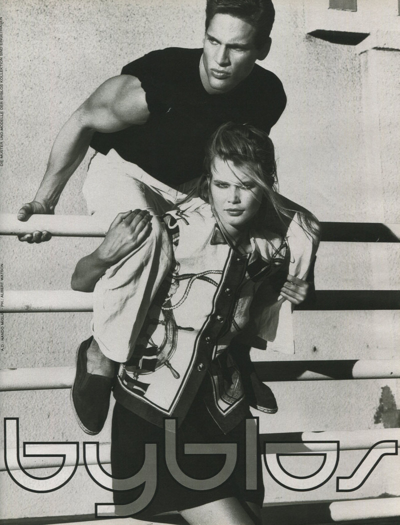 Claudia Schiffer featured in  the byblos advertisement for Spring/Summer 1989