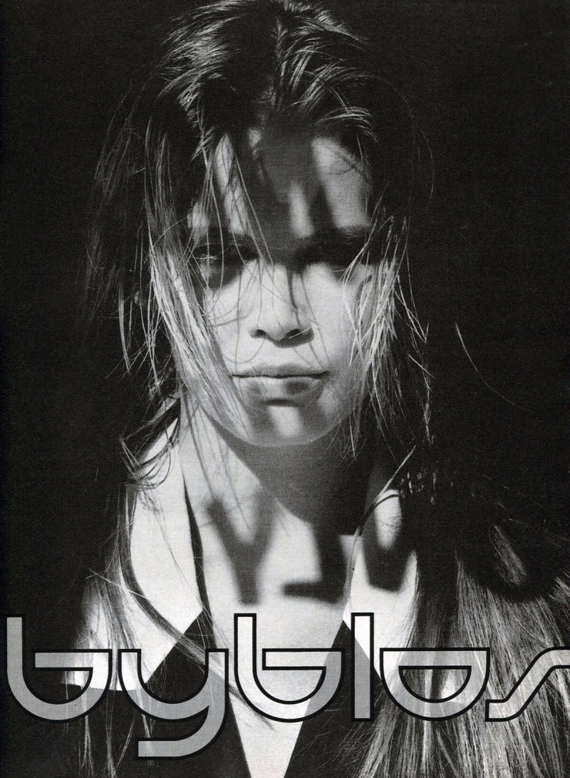 Claudia Schiffer featured in  the byblos advertisement for Spring/Summer 1989