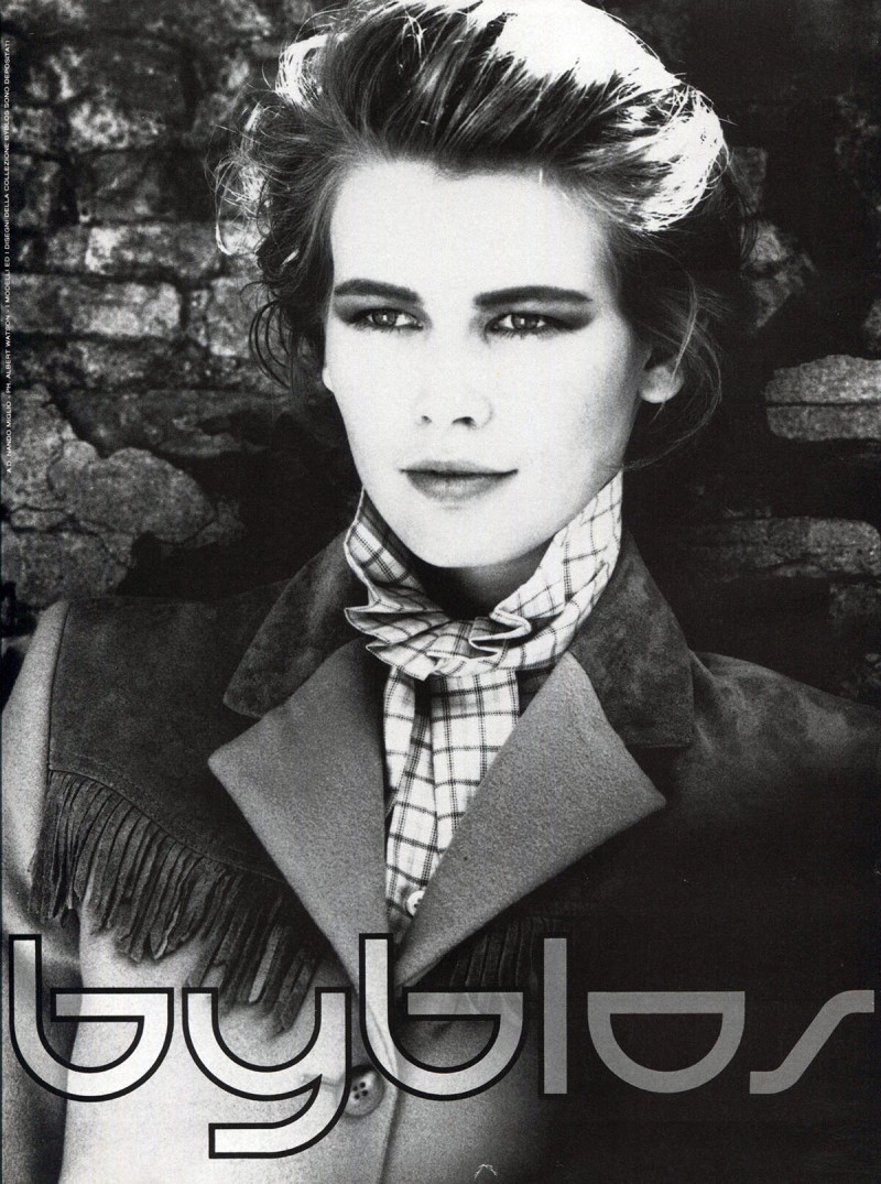 Claudia Schiffer featured in  the byblos advertisement for Spring/Summer 1989