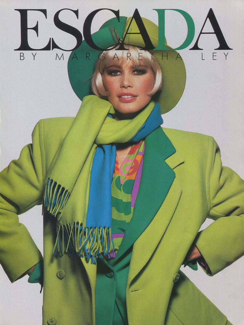 Claudia Schiffer featured in  the Escada advertisement for Autumn/Winter 1988