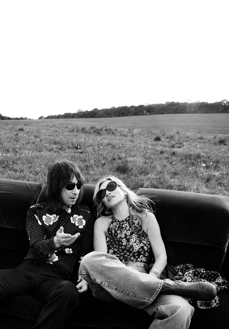 Kate Moss featured in  the Zara Kate Moss x Bobby Gillespie advertisement for Spring/Summer 2025