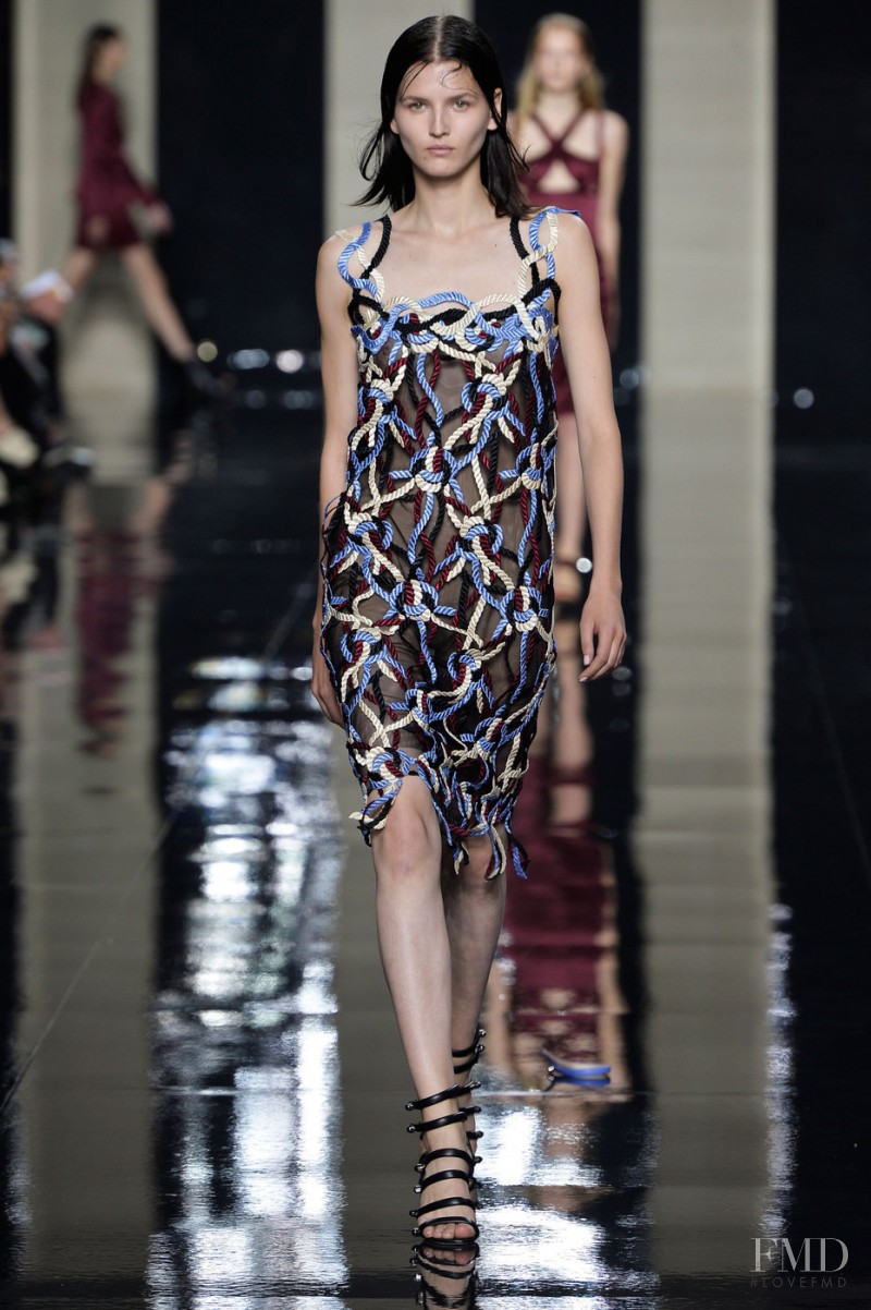 Katlin Aas featured in  the Christopher Kane fashion show for Spring/Summer 2015