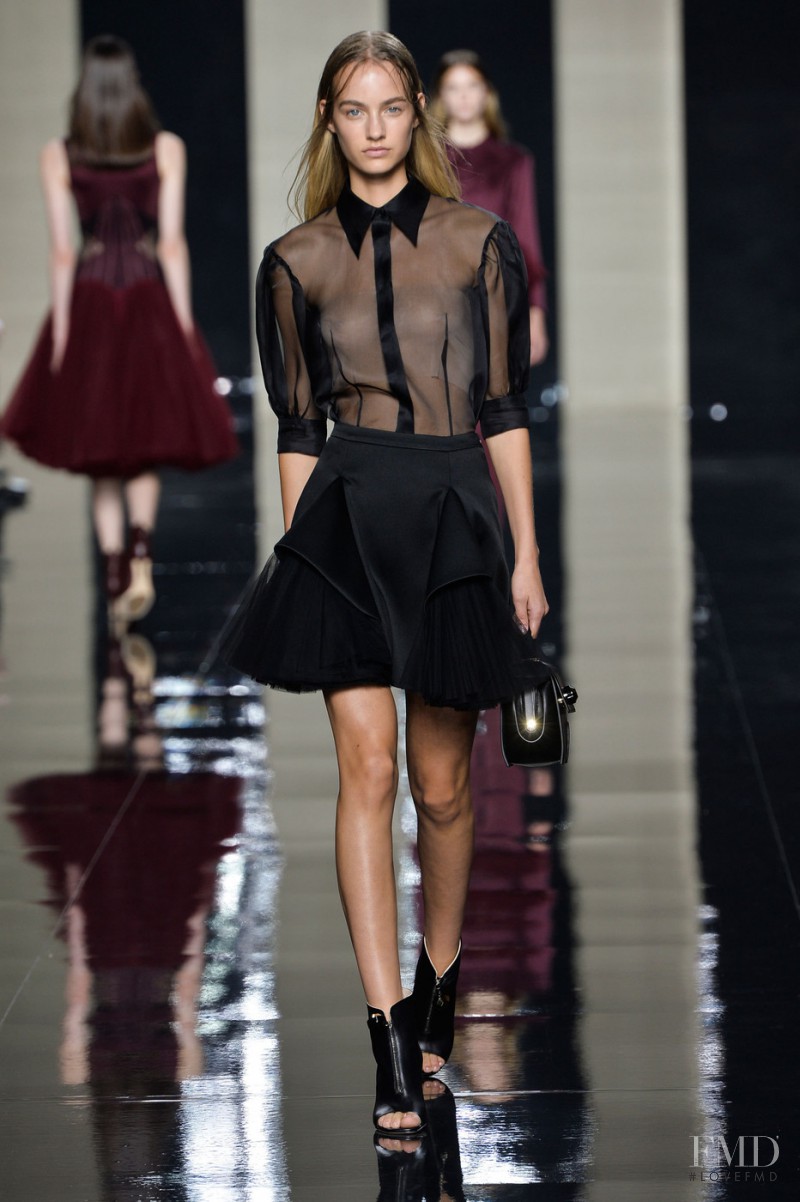 Maartje Verhoef featured in  the Christopher Kane fashion show for Spring/Summer 2015