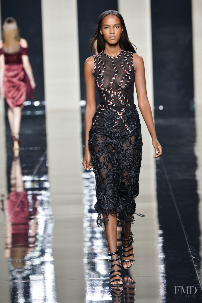Leila Ndabirabe featured in  the Christopher Kane fashion show for Spring/Summer 2015