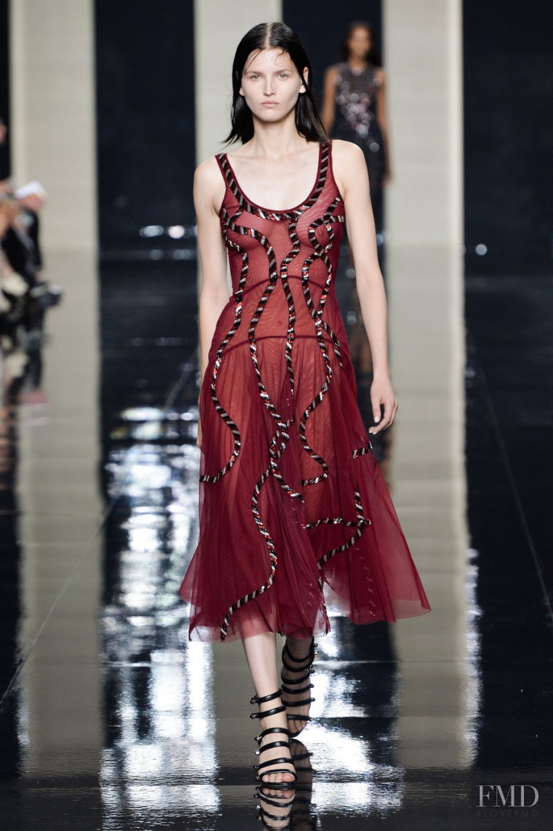 Katlin Aas featured in  the Christopher Kane fashion show for Spring/Summer 2015
