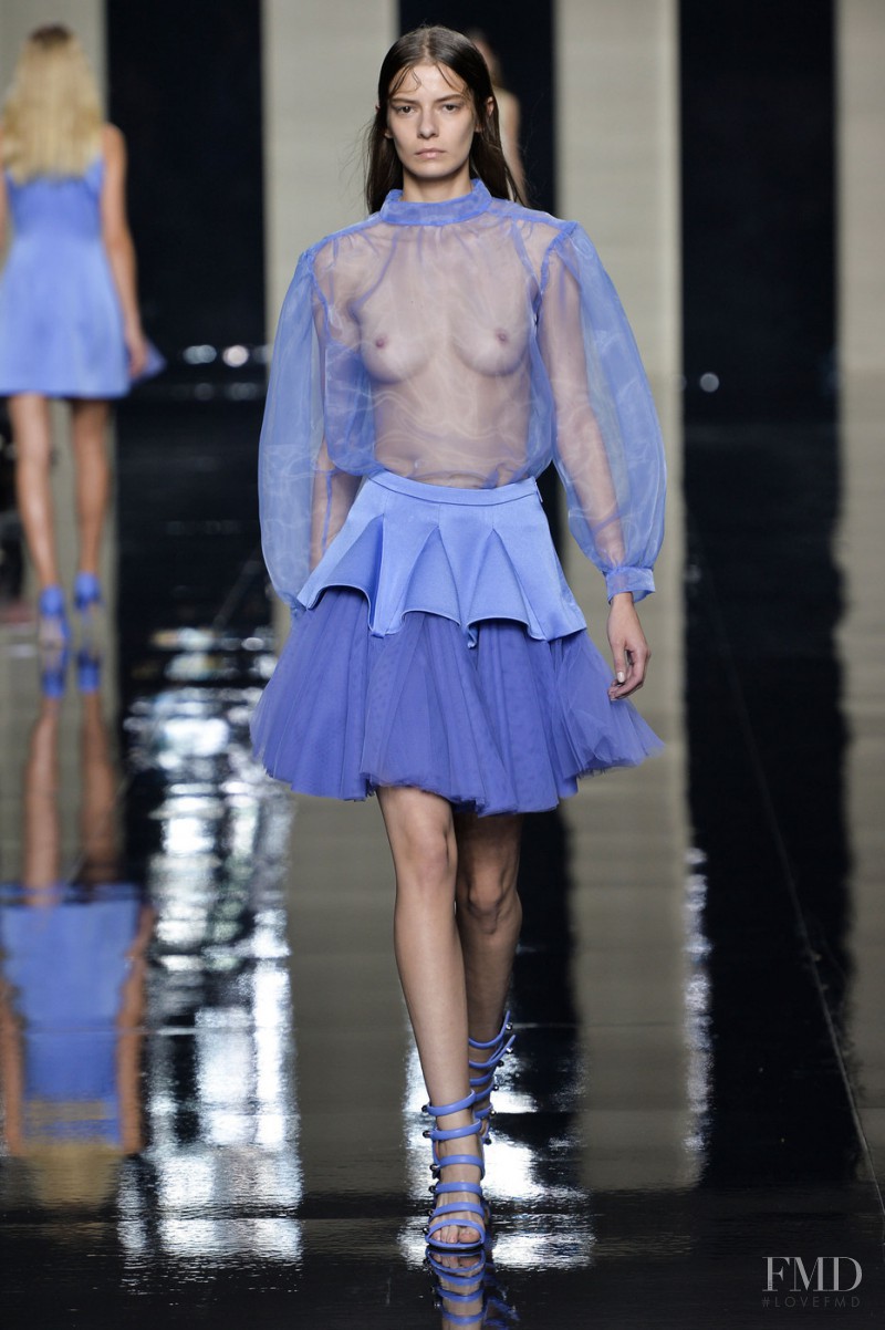 Dasha Denisenko featured in  the Christopher Kane fashion show for Spring/Summer 2015