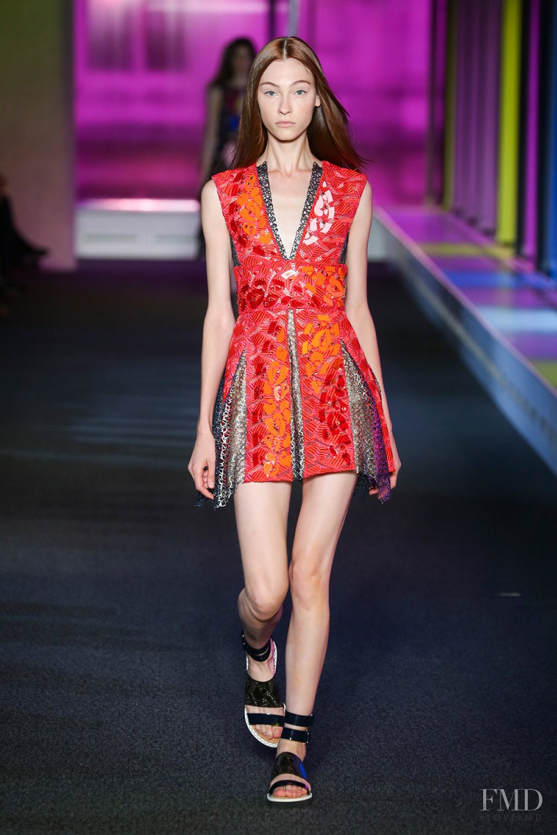Lera Tribel featured in  the Peter Pilotto fashion show for Spring/Summer 2015