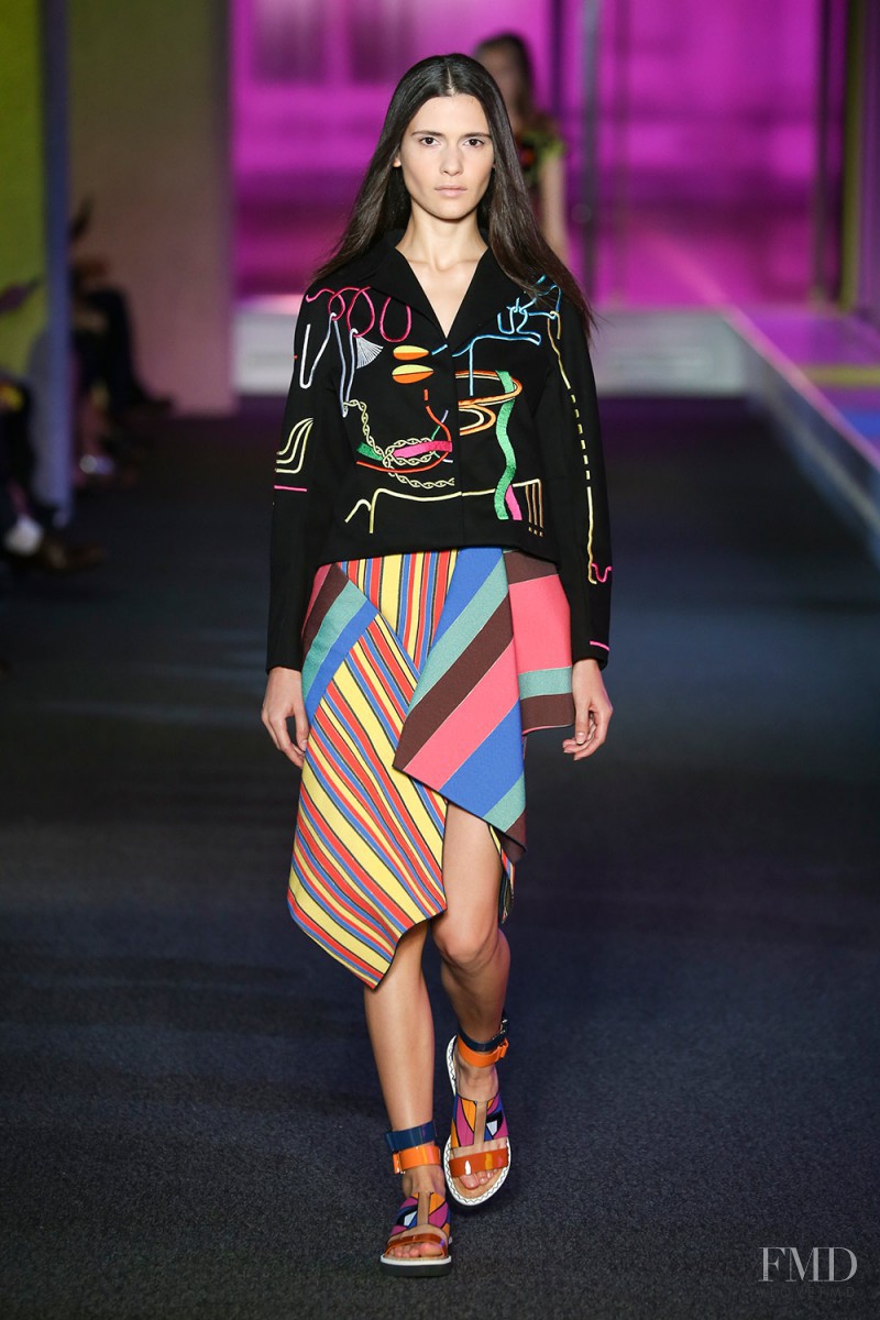 Iana Godnia featured in  the Peter Pilotto fashion show for Spring/Summer 2015