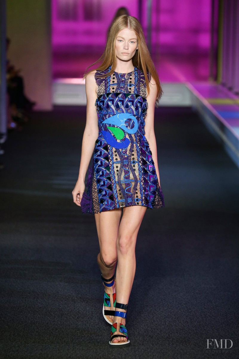 Hollie May Saker featured in  the Peter Pilotto fashion show for Spring/Summer 2015