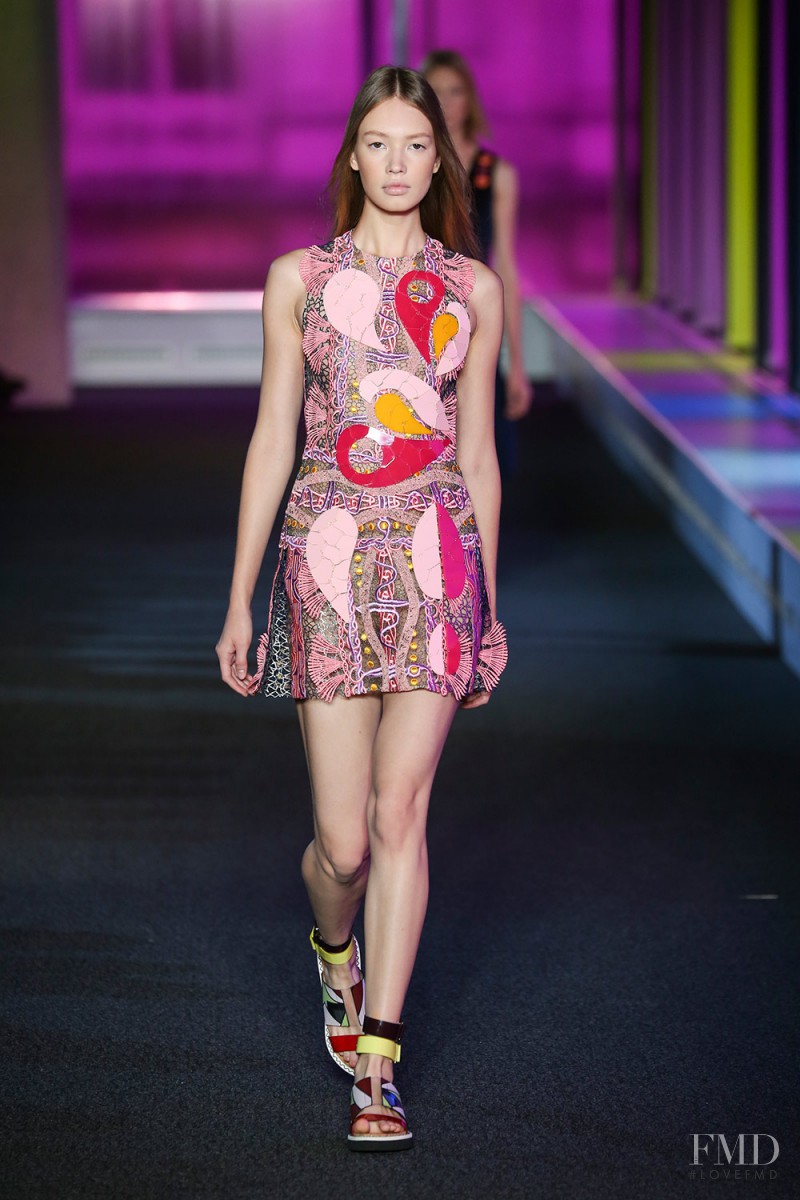 Kid Plotnikova featured in  the Peter Pilotto fashion show for Spring/Summer 2015