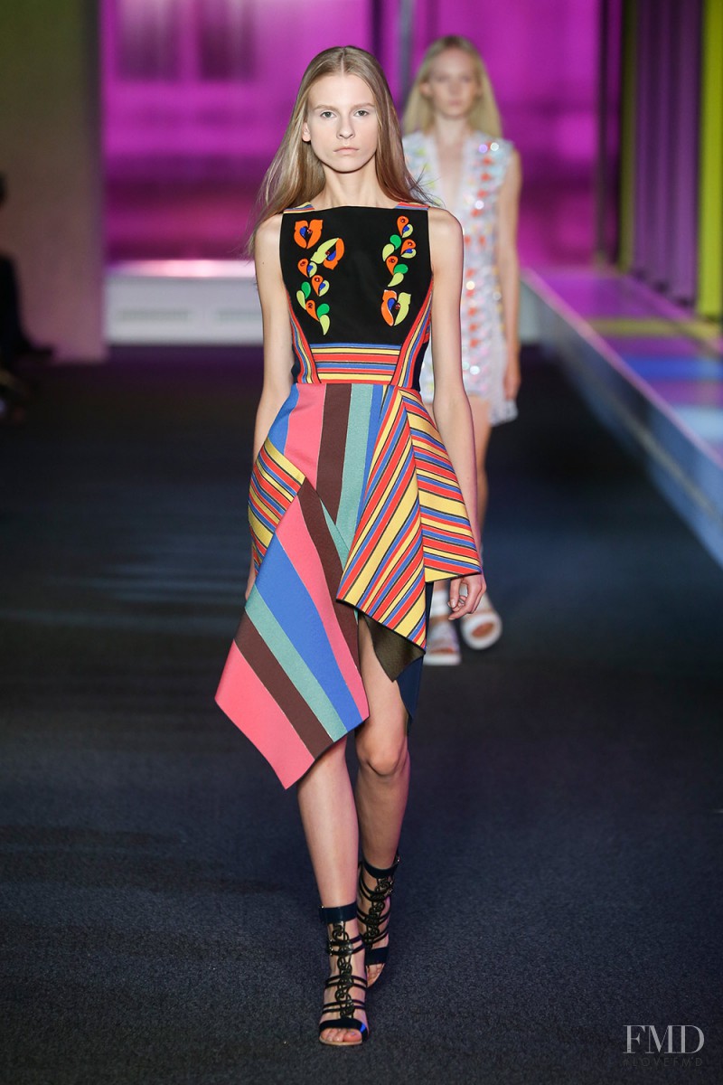 Ola Munik featured in  the Peter Pilotto fashion show for Spring/Summer 2015