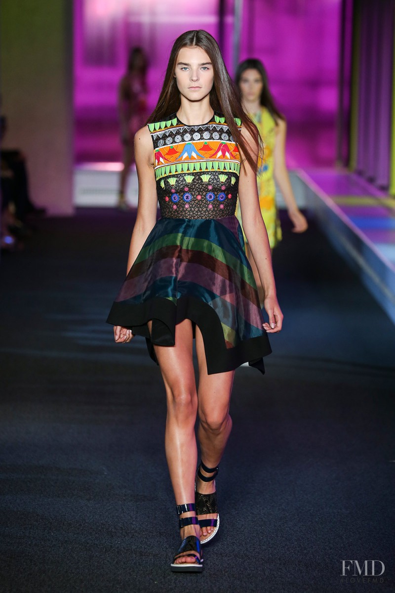 Olivia David featured in  the Peter Pilotto fashion show for Spring/Summer 2015