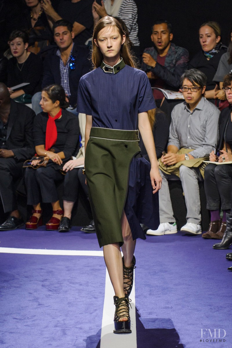 Kasia Jujeczka featured in  the Sacai fashion show for Spring/Summer 2015