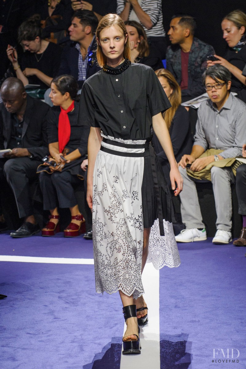 Morta Kontrimaite featured in  the Sacai fashion show for Spring/Summer 2015