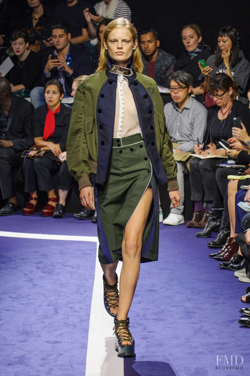 Hanne Gaby Odiele featured in  the Sacai fashion show for Spring/Summer 2015