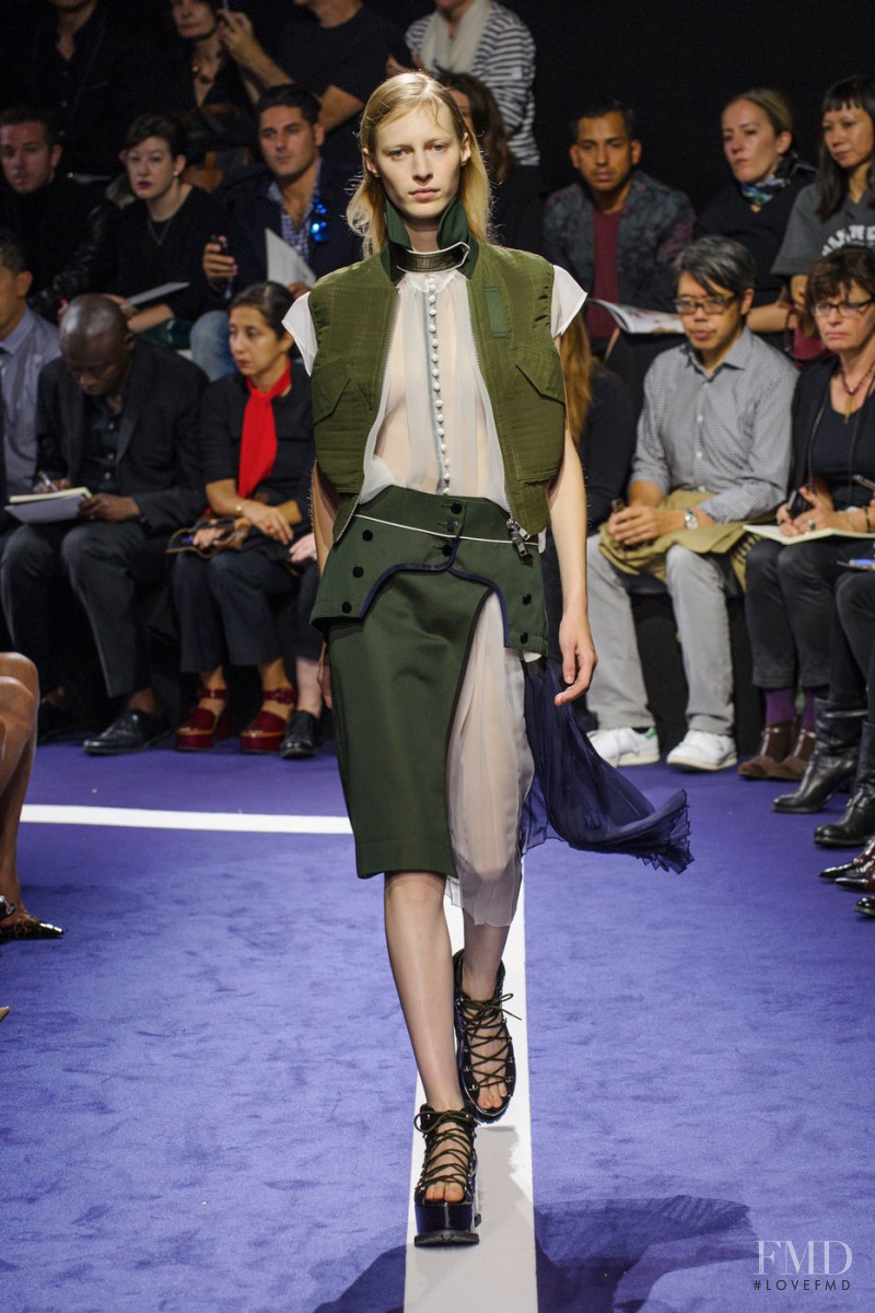 Julia Nobis featured in  the Sacai fashion show for Spring/Summer 2015