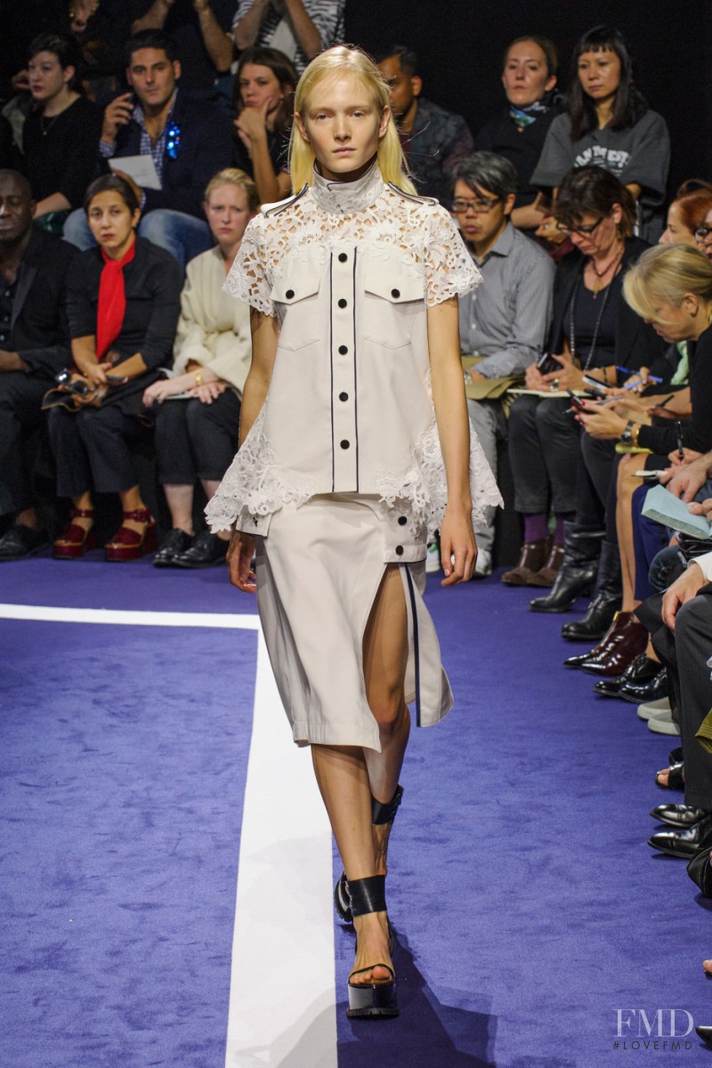 Maja Salamon featured in  the Sacai fashion show for Spring/Summer 2015