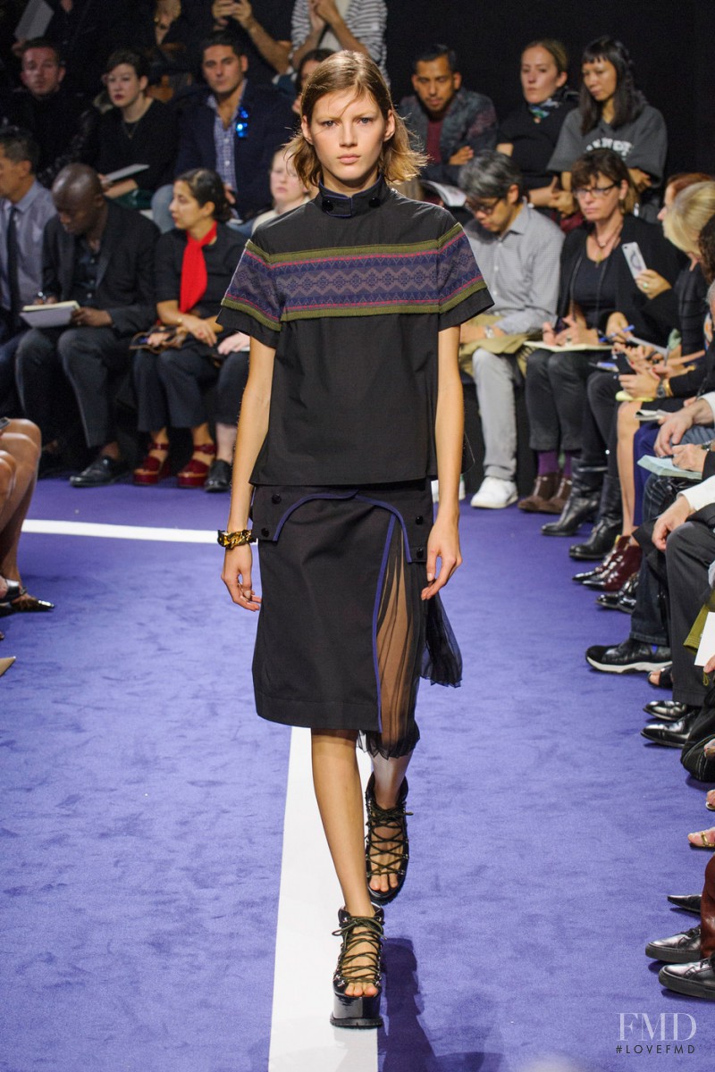 Valery Kaufman featured in  the Sacai fashion show for Spring/Summer 2015