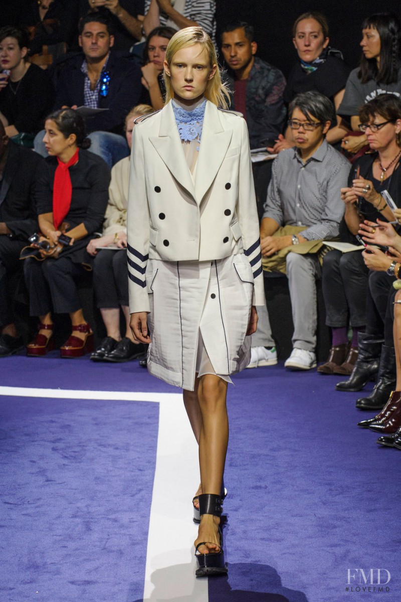 Harleth Kuusik featured in  the Sacai fashion show for Spring/Summer 2015