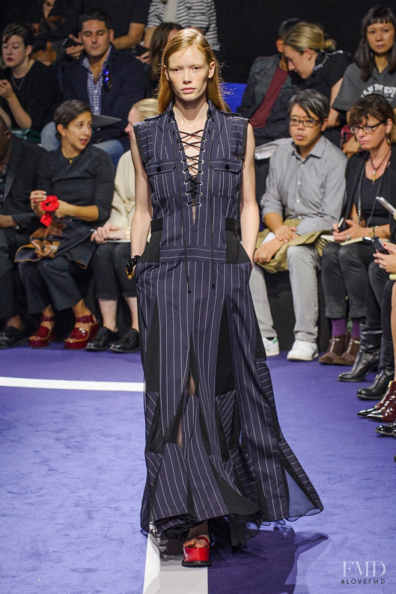 Julia Hafstrom featured in  the Sacai fashion show for Spring/Summer 2015