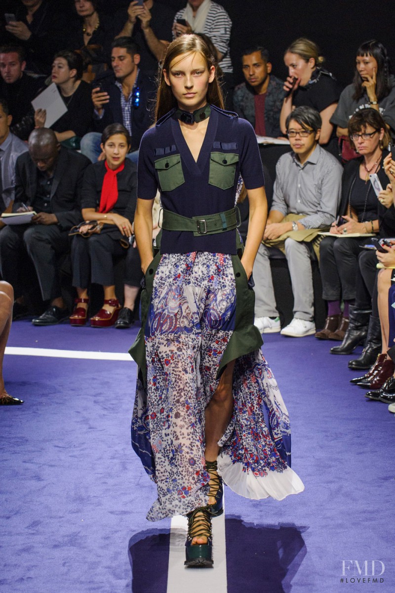 Julia Bergshoeff featured in  the Sacai fashion show for Spring/Summer 2015