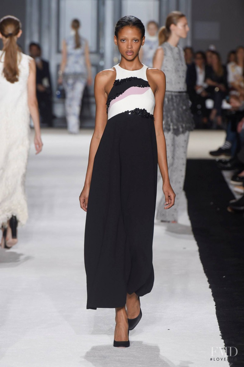 Aya Jones featured in  the Giambattista Valli fashion show for Spring/Summer 2015