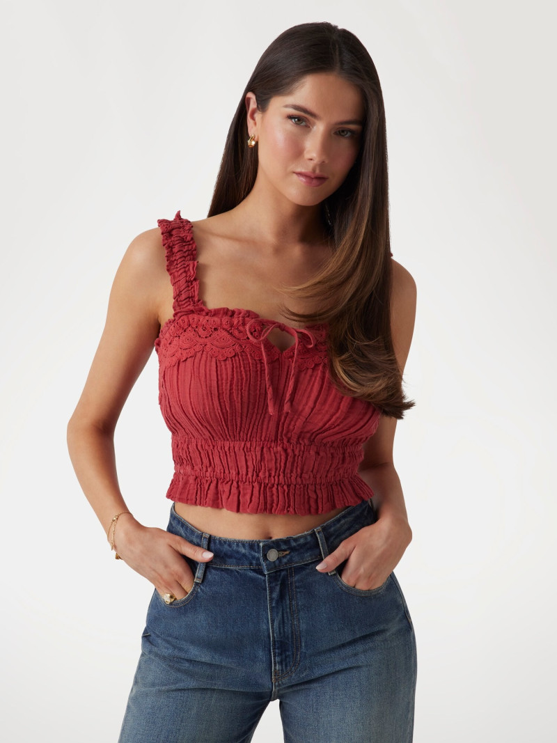 Kianna Louise Stephens featured in  the Guess catalogue for Pre-Fall 2025