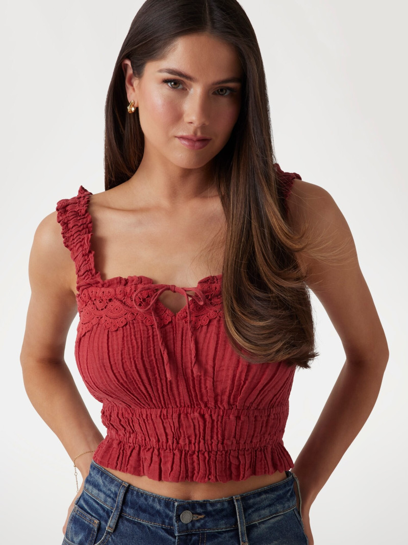 Kianna Louise Stephens featured in  the Guess catalogue for Pre-Fall 2025