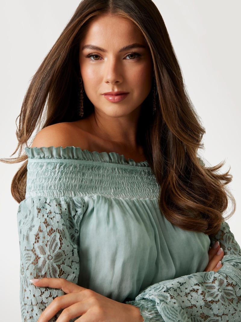 Kianna Louise Stephens featured in  the Guess catalogue for Pre-Fall 2025