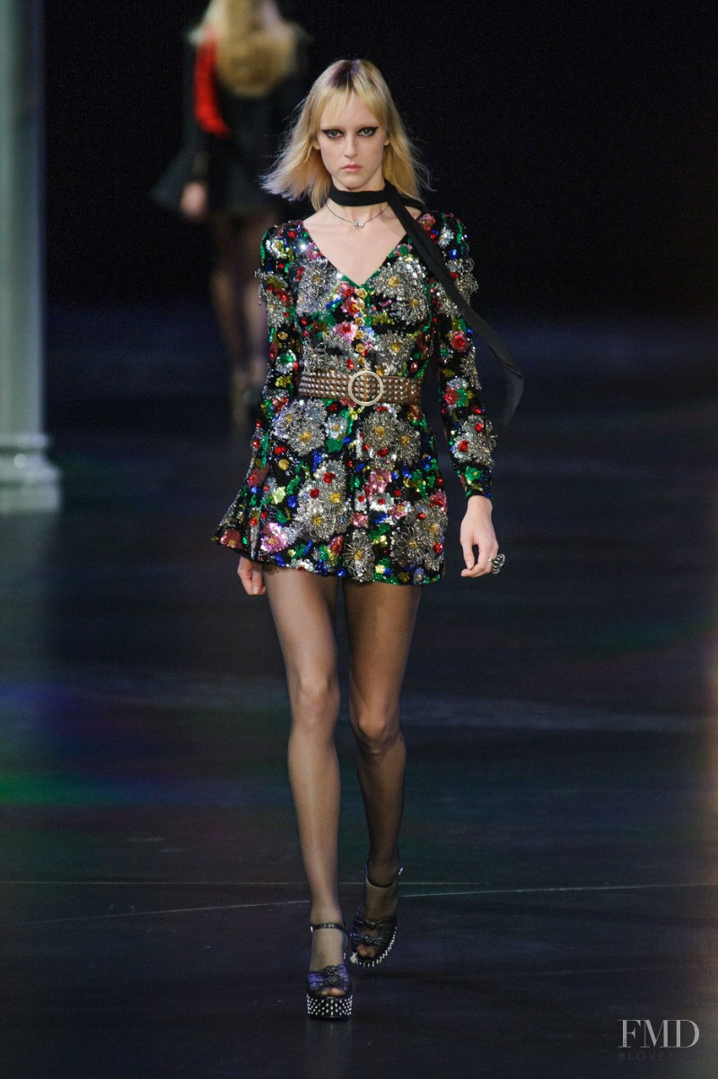 Frances Coombe featured in  the Saint Laurent fashion show for Spring/Summer 2015