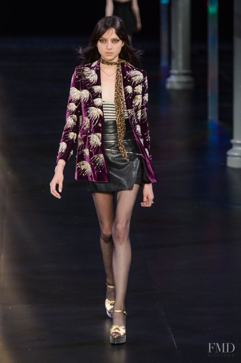Sarah Engelland featured in  the Saint Laurent fashion show for Spring/Summer 2015