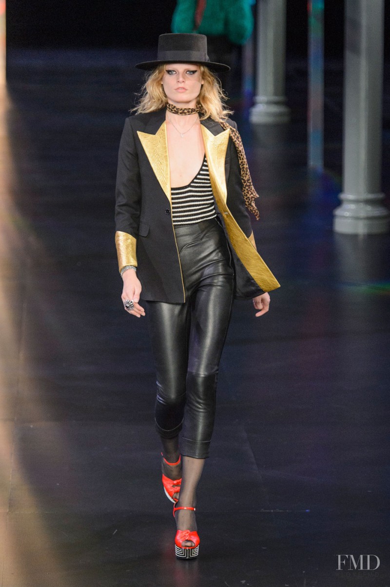 Hanne Gaby Odiele featured in  the Saint Laurent fashion show for Spring/Summer 2015