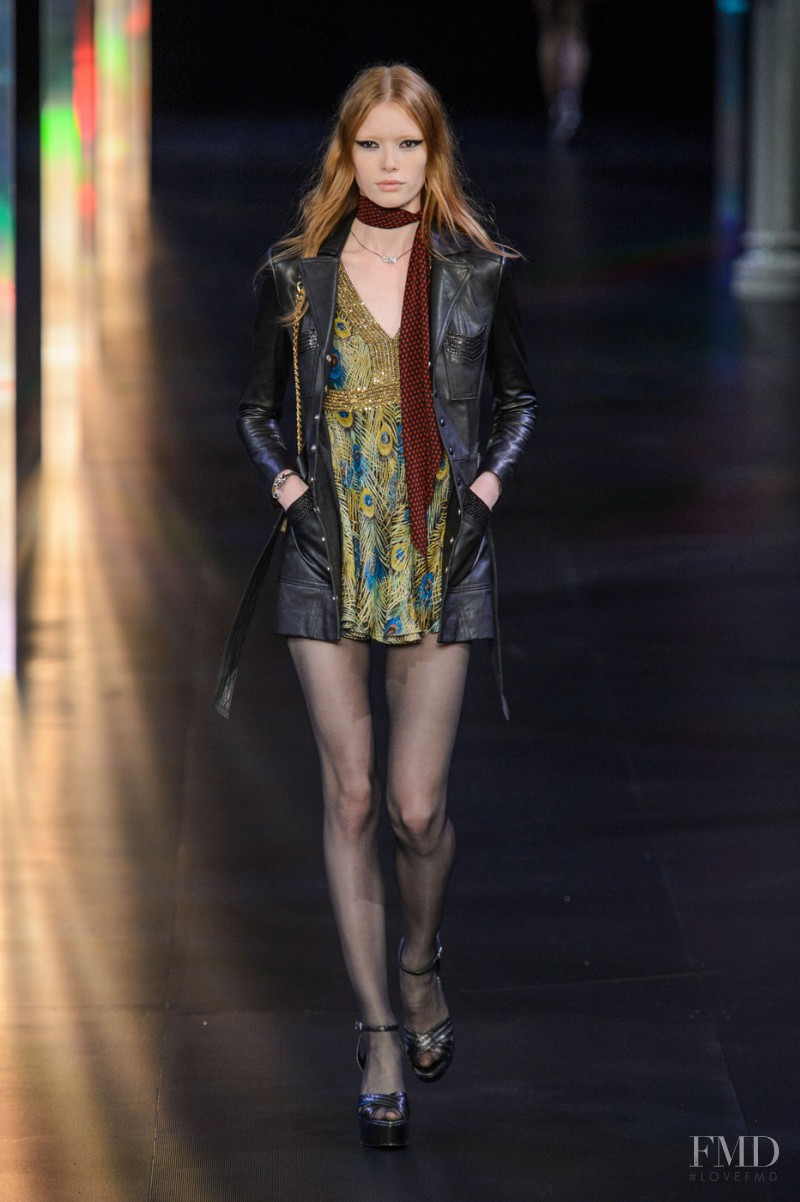 Julia Hafstrom featured in  the Saint Laurent fashion show for Spring/Summer 2015