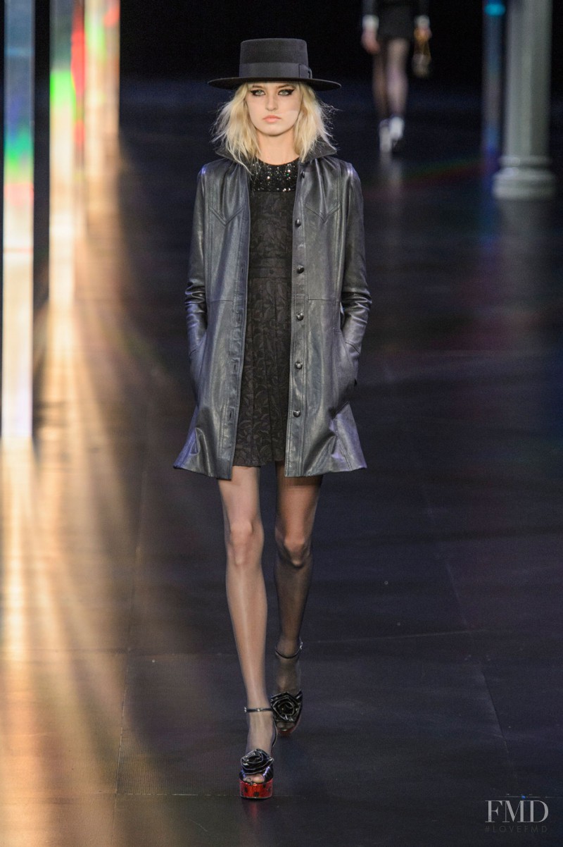 Kelsey Soles featured in  the Saint Laurent fashion show for Spring/Summer 2015