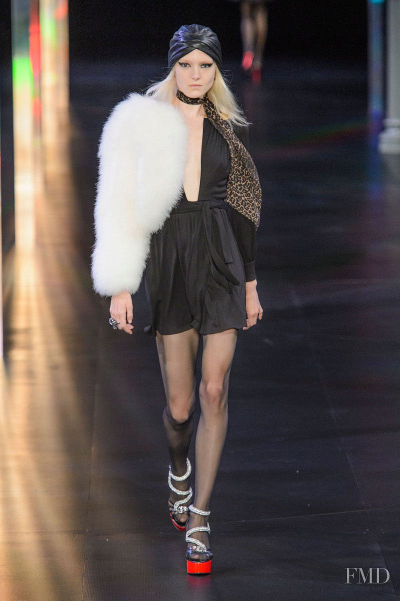 Maja Salamon featured in  the Saint Laurent fashion show for Spring/Summer 2015