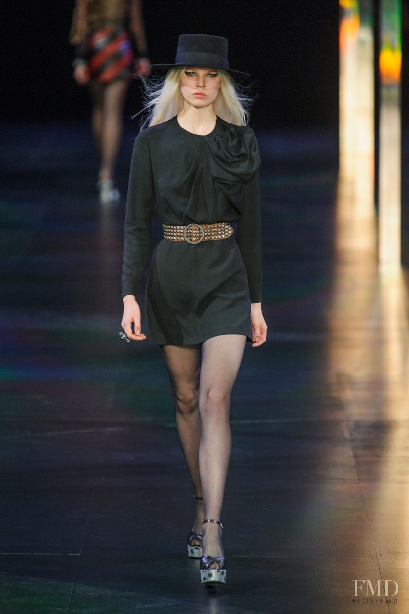 Ola Rudnicka featured in  the Saint Laurent fashion show for Spring/Summer 2015