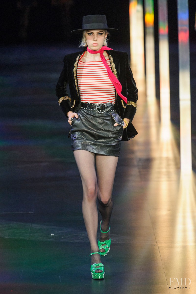 Julia Cumming featured in  the Saint Laurent fashion show for Spring/Summer 2015