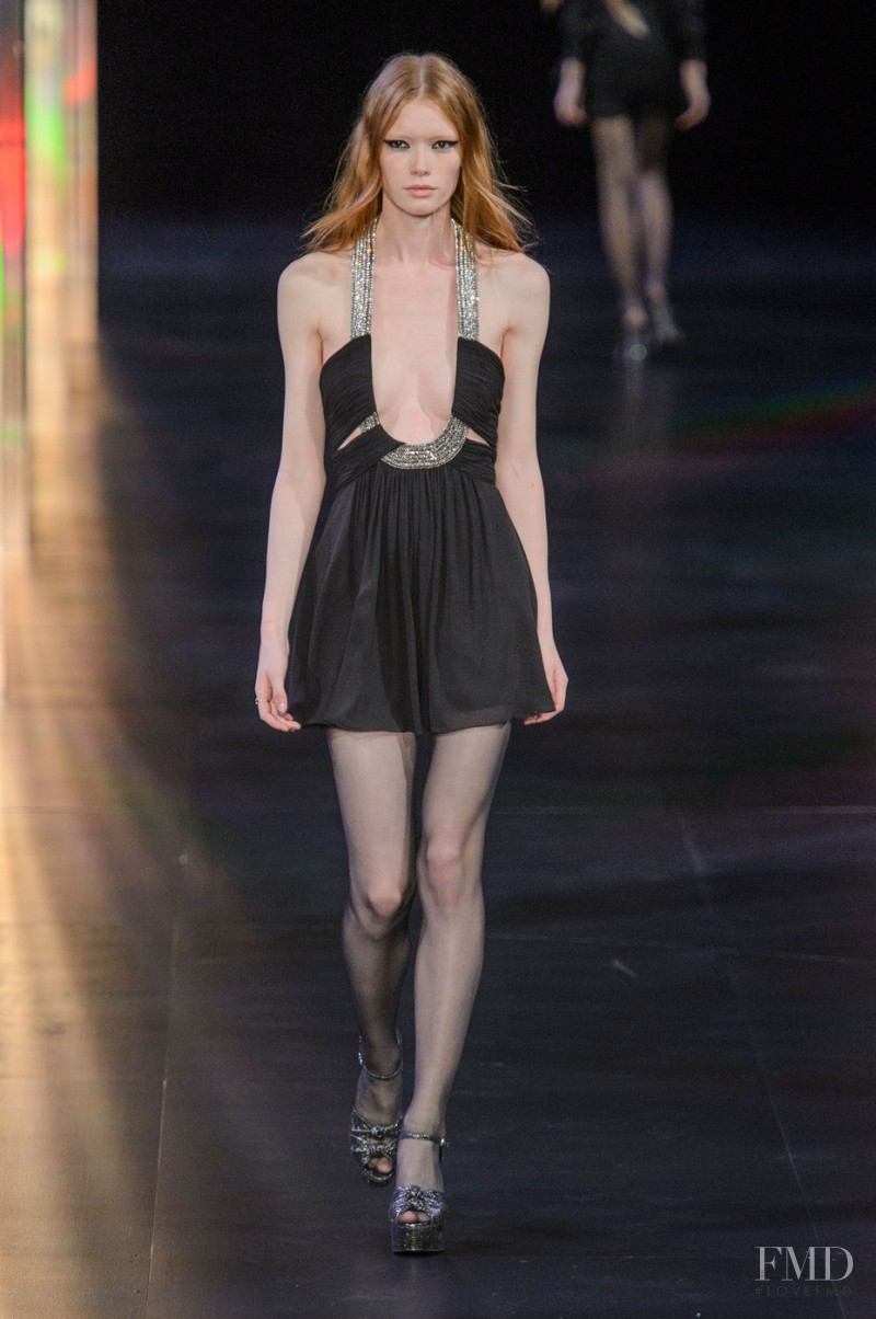 Julia Hafstrom featured in  the Saint Laurent fashion show for Spring/Summer 2015