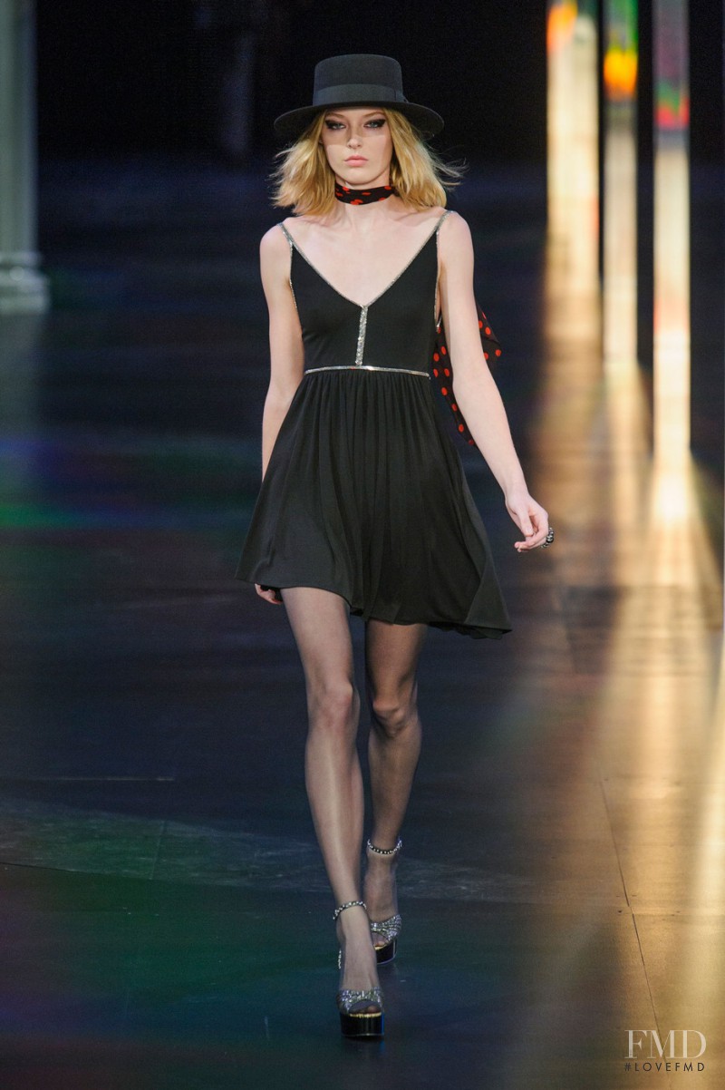 Jenna Castilloux featured in  the Saint Laurent fashion show for Spring/Summer 2015