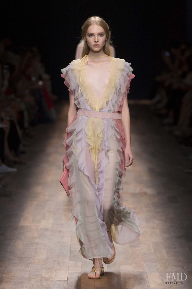 Kimi Nastya Zhidkova featured in  the Valentino fashion show for Spring/Summer 2015