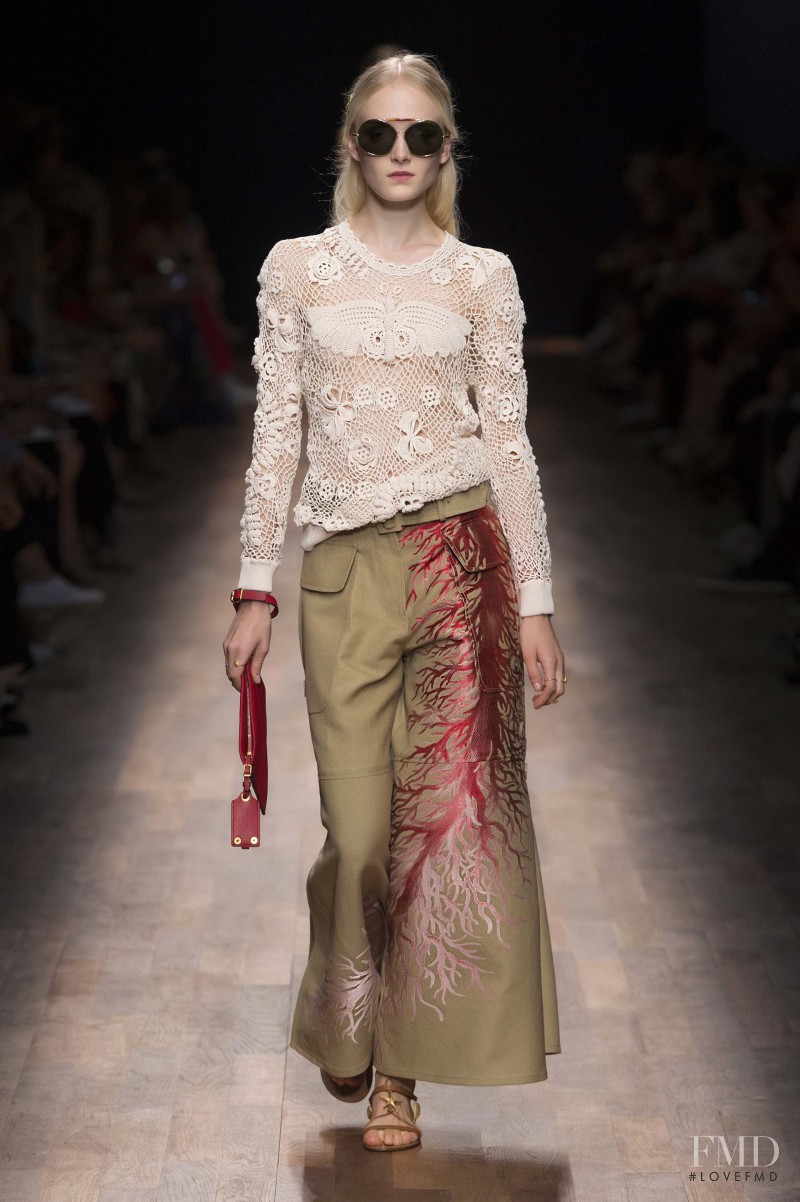 Maja Salamon featured in  the Valentino fashion show for Spring/Summer 2015