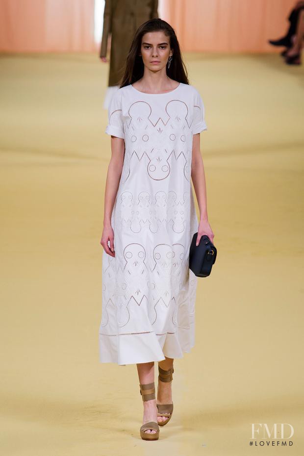 Dasha Denisenko featured in  the Hermès fashion show for Spring/Summer 2015